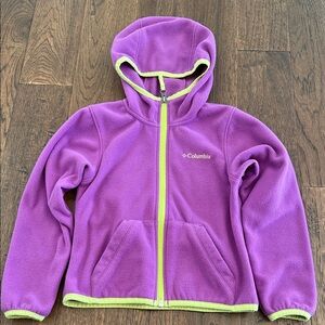 Columbia Kids Purple and Green Fleece Jacket with Hood